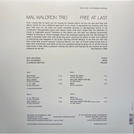 Mal Waldron - Free At Last (0602577986321) виниловая пластинка - фото 4
