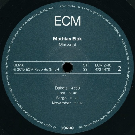 Mathias Eick - Midwest (0602547244789) виниловая пластинка - фото 4