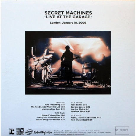 Secret Machines - Live At The Garage (0081227924508) виниловая пластинка - фото 2