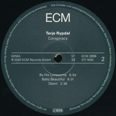 Terje Rypdal - Conspiracy (0602507116309) виниловая пластинка - фото 4