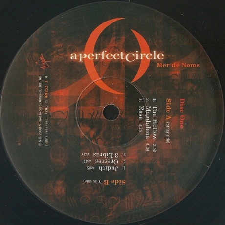 A Perfect Circle - Mer De Noms (0724384925314) виниловая пластинка - фото 5