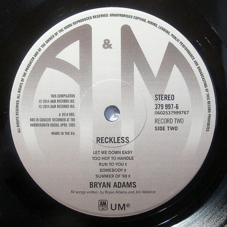Bryan Adams - Reckless (0602537830596) виниловая пластинка - фото 11