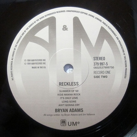 Bryan Adams - Reckless (0602537830596) виниловая пластинка - фото 8