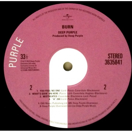Deep Purple - Burn (0600753635841) виниловая пластинка - фото 4