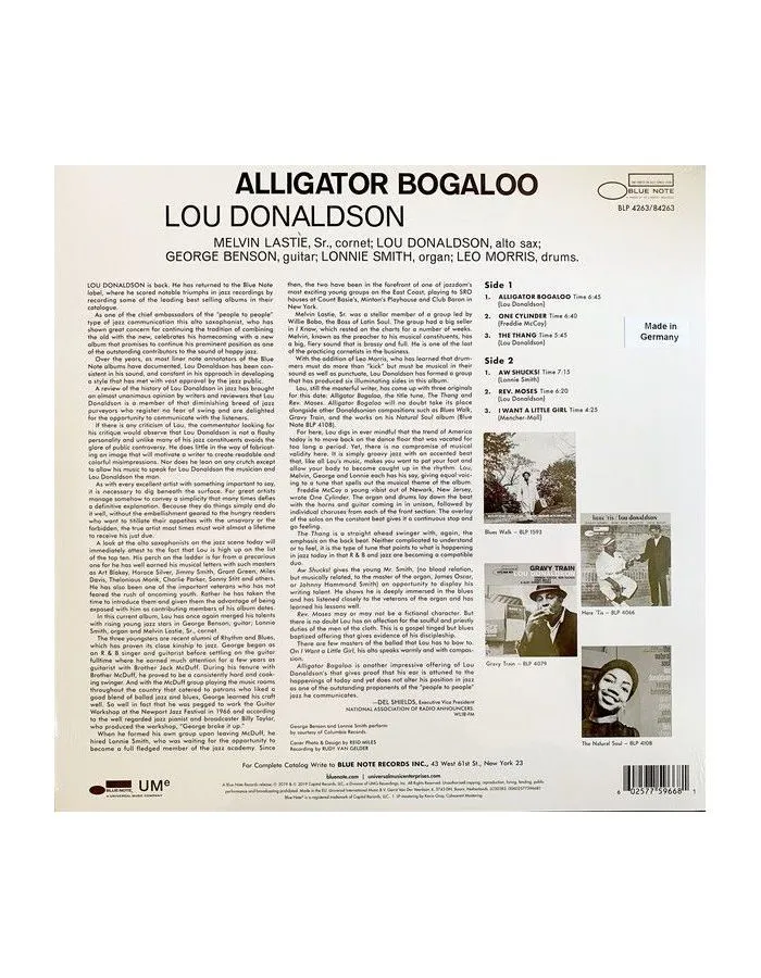 Виниловая пластинка Lou Donaldson, Alligator Bogaloo (0602577596681) - фото 2