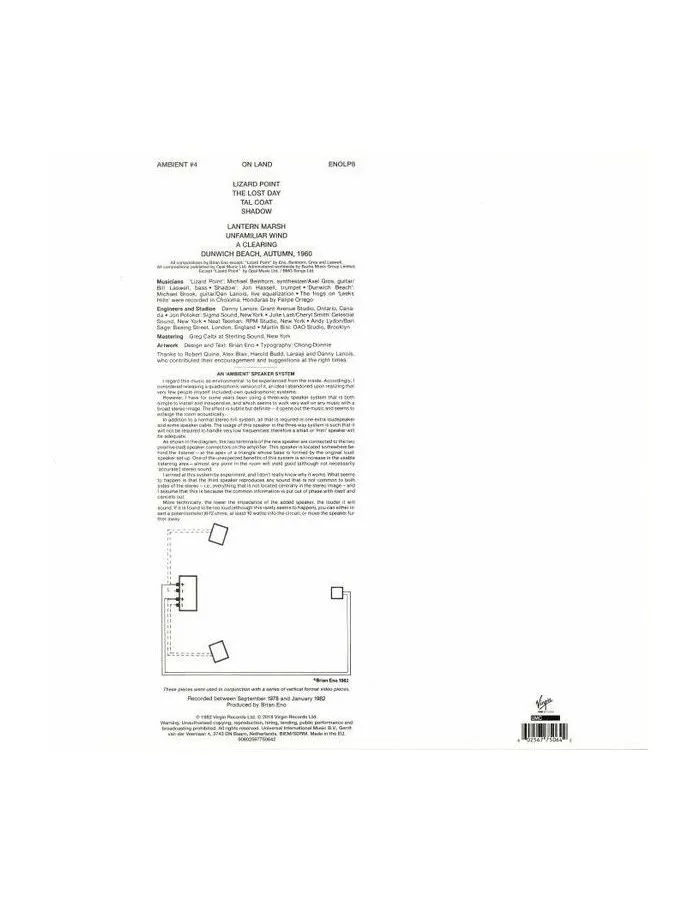 Виниловая пластинка Brian Eno, Ambient 4: On Land (0602567750642) - фото 2