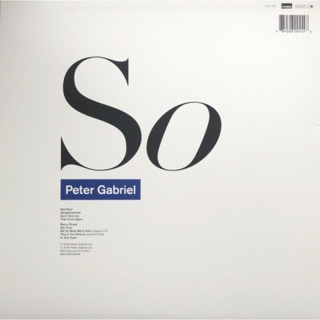 Peter Gabriel - So (Half Speed) (0884108004548) виниловая пластинка - фото 2