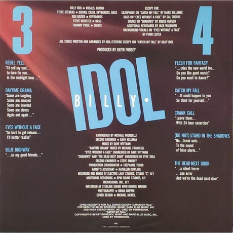Billy Idol - Rebel Yell (0602557363418) виниловая пластинка - фото 5
