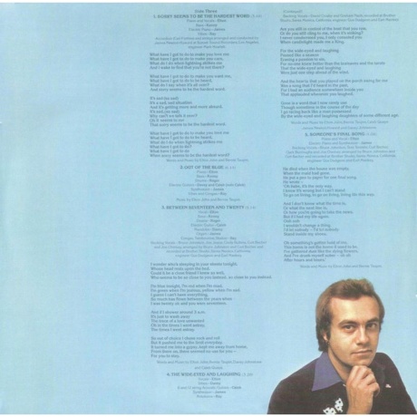 Elton John - Blue Moves (0602557383126) виниловая пластинка - фото 7