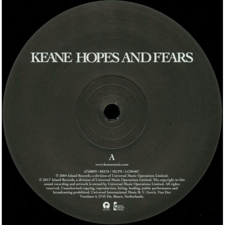 Keane - Hopes And Fears (0602557588996) виниловая пластинка - фото 4