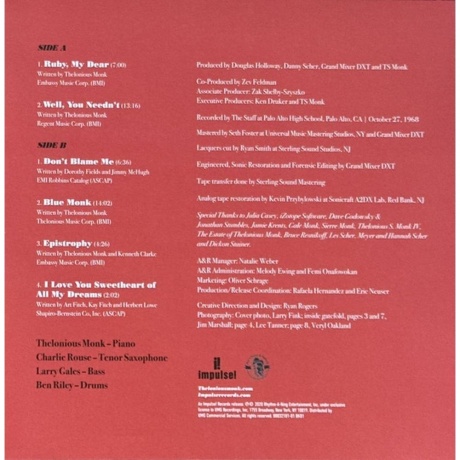 Thelonious Monk - Palo Alto (0602507112844) виниловая пластинка - фото 10