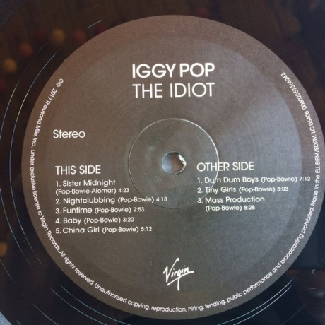 Iggy Pop - The Idiot (0602557366242) виниловая пластинка - фото 3