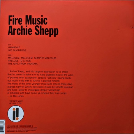Archie Shepp - Fire Music (0602577573842) виниловая пластинка - фото 2