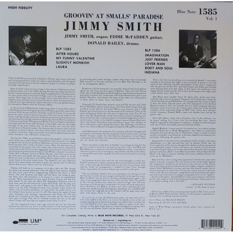 Jimmy Smith - Groovin' At Smalls Paradise (0602508229299) виниловая пластинка - фото 2