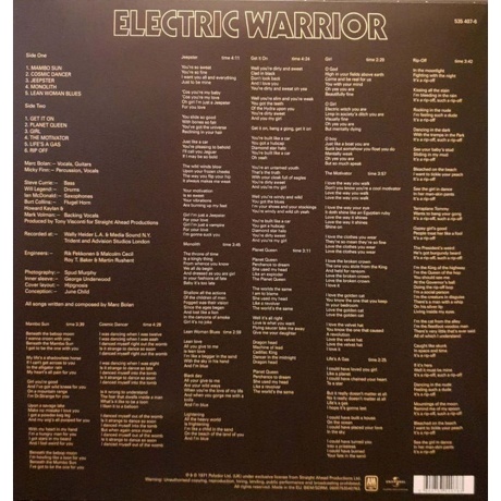 T Rex - Electric Warrior (0600753540763) виниловая пластинка - фото 3