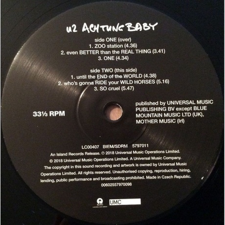 U2 - Achtung Baby (0602557970098) виниловая пластинка - фото 5