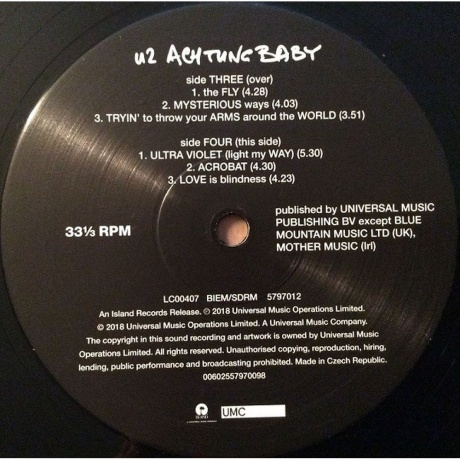 U2 - Achtung Baby (0602557970098) виниловая пластинка - фото 7