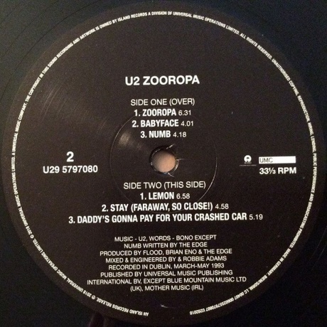 U2 - Zooropa (0602557970821) виниловая пластинка - фото 4