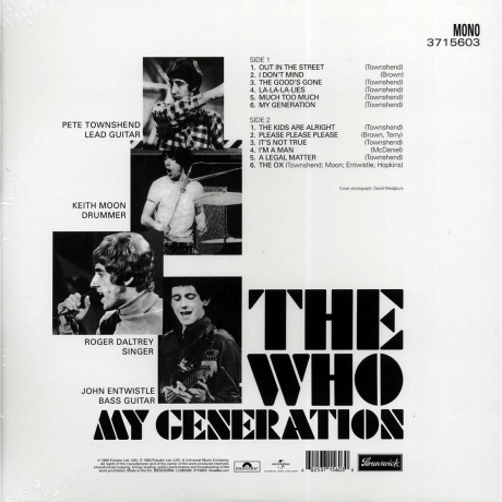 The Who - My Generation (0602537156030) виниловая пластинка - фото 3
