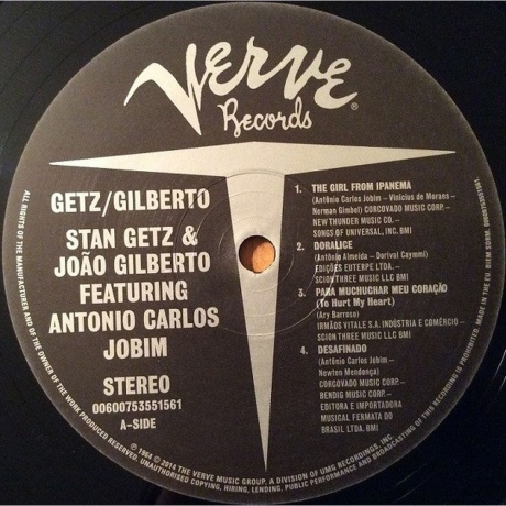 Stan Getz; Joao Gilberto - Getz/ Gilberto (0600753551561) виниловая пластинка - фото 3