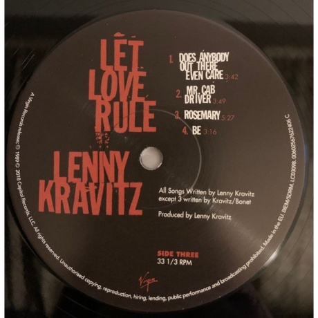 Lenny Kravitz - Let Love Rule (0602567581932) виниловая пластинка - фото 5