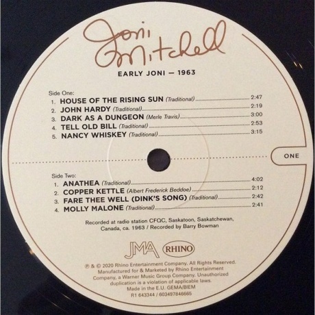 Joni Mitchell - Early Joni - 1963 (0603497846665) виниловая пластинка - фото 2