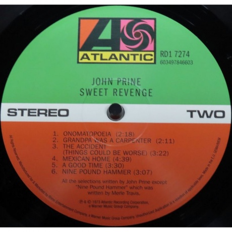 John Prine - Sweet Revenge (0603497846603) виниловая пластинка - фото 3