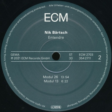 Nik Bartsch - Entendre (0602435427096) виниловая пластинка - фото 3