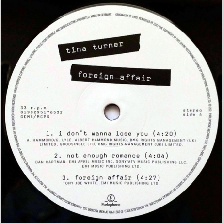 Tina Turner - Foreign Affair (0190295176532) виниловая пластинка - фото 8