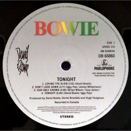David Bowie - Tonight (0190295692094) виниловая пластинка - фото 3