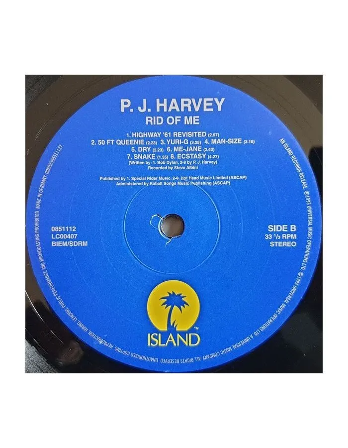 Виниловая Пластинка Pj Harvey, Rid Of Me (0602508511127) - фото 4