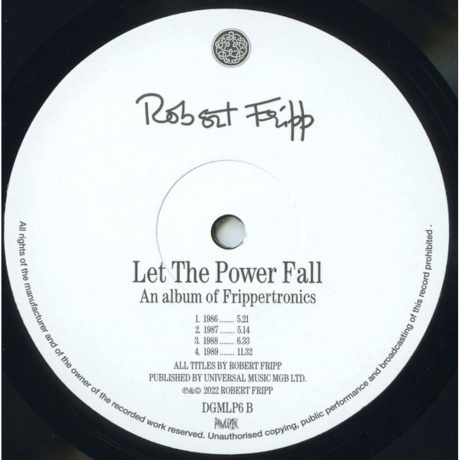 Robert Fripp - Let The Power Fall (0633367606013) виниловая пластинка - фото 4
