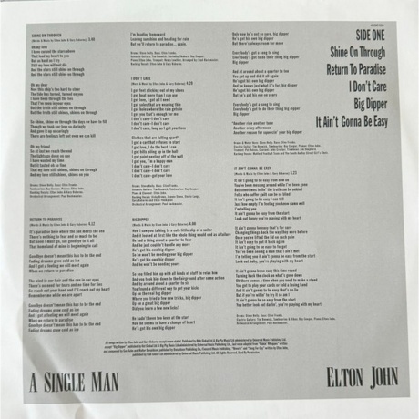 Elton John - A Single Man (0602445961993) виниловая пластинка - фото 4
