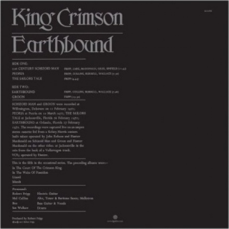 King Crimson - Earthbound (0633367910110) виниловая пластинка - фото 3