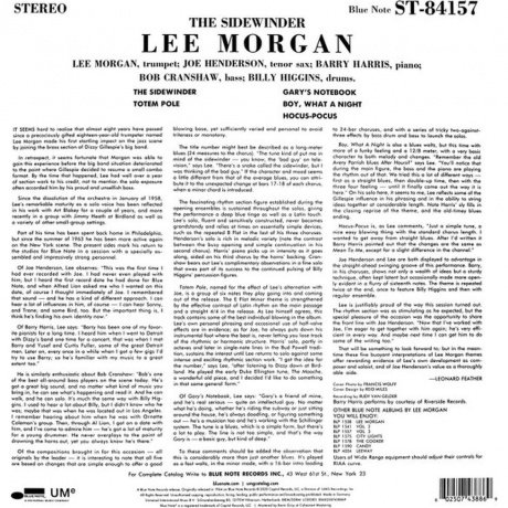 Lee Morgan - The Sidewinder (0602507438869) виниловая пластинка - фото 2