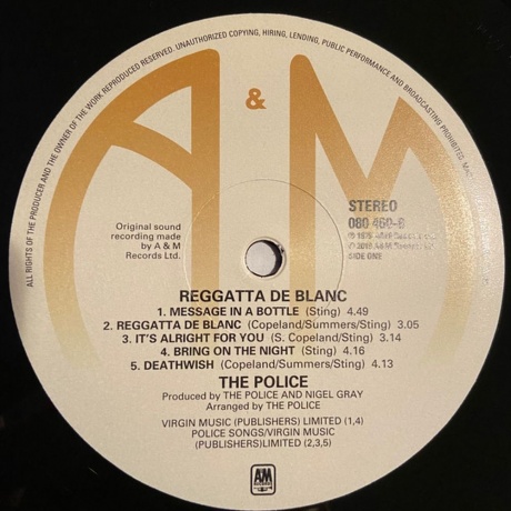 The Police - Reggatta De Blanc (0602508046087) виниловая пластинка - фото 3