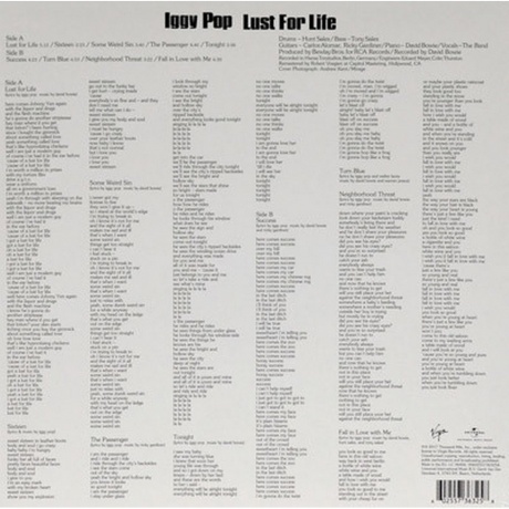 Iggy Pop - Lust For Life (0602557363258) виниловая пластинка - фото 7