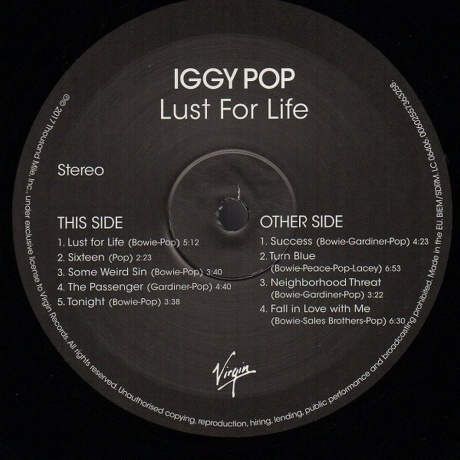 Iggy Pop - Lust For Life (0602557363258) виниловая пластинка - фото 8