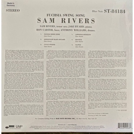 Sam Rivers - Fuchsia Swing Song (0602448595638) виниловая пластинка - фото 2