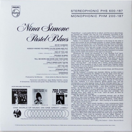 Nina Simone - Pastel Blues (0600753605714) виниловая пластинка - фото 2
