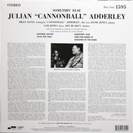 Cannonball Adderley - Somethin' Else (0602507465551) виниловая пластинка - фото 3