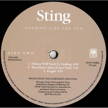 Sting - Nothing Like The Sun (0082839391214) виниловая пластинка - фото 4
