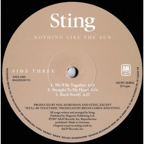 Sting - Nothing Like The Sun (0082839391214) виниловая пластинка - фото 5