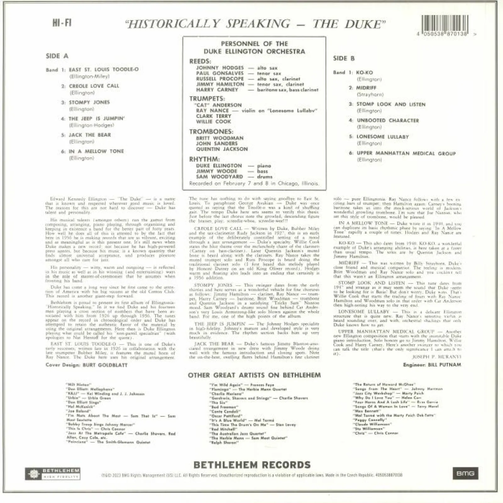 Виниловая пластинка Ellington, Duke, Historically Speaking (4050538870138) - фото 2