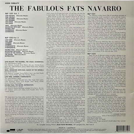 Fats Navarro - The Fabulous (0602455077127) виниловая пластинка - фото 2