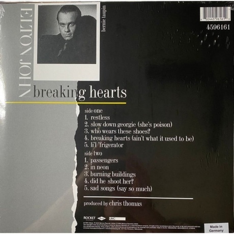 Elton John - Breaking Hearts (0602445961610) виниловая пластинка - фото 2