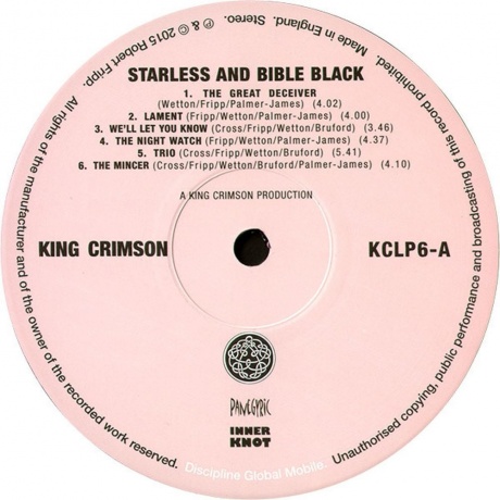 King Crimson - Starless And Bible Black (0633367910615) виниловая пластинка - фото 4