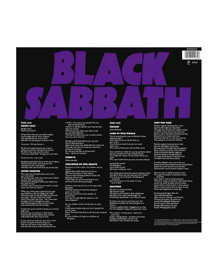 Виниловая пластинка Black Sabbath, Master Of Reality (5414939920806) - фото 2