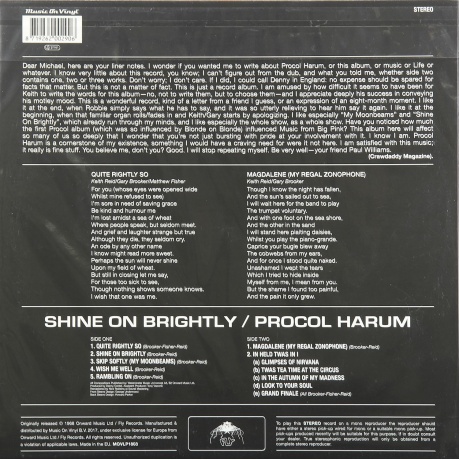 Procol Harum - Shine On Brightly (8719262002906) виниловая пластинка - фото 2