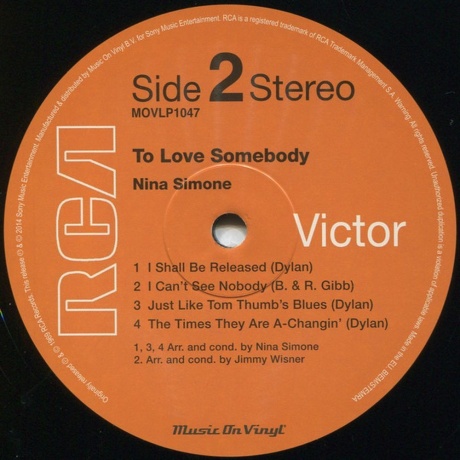 Nina Simone - To Love Somebody (8718469535415) виниловая пластинка - фото 4
